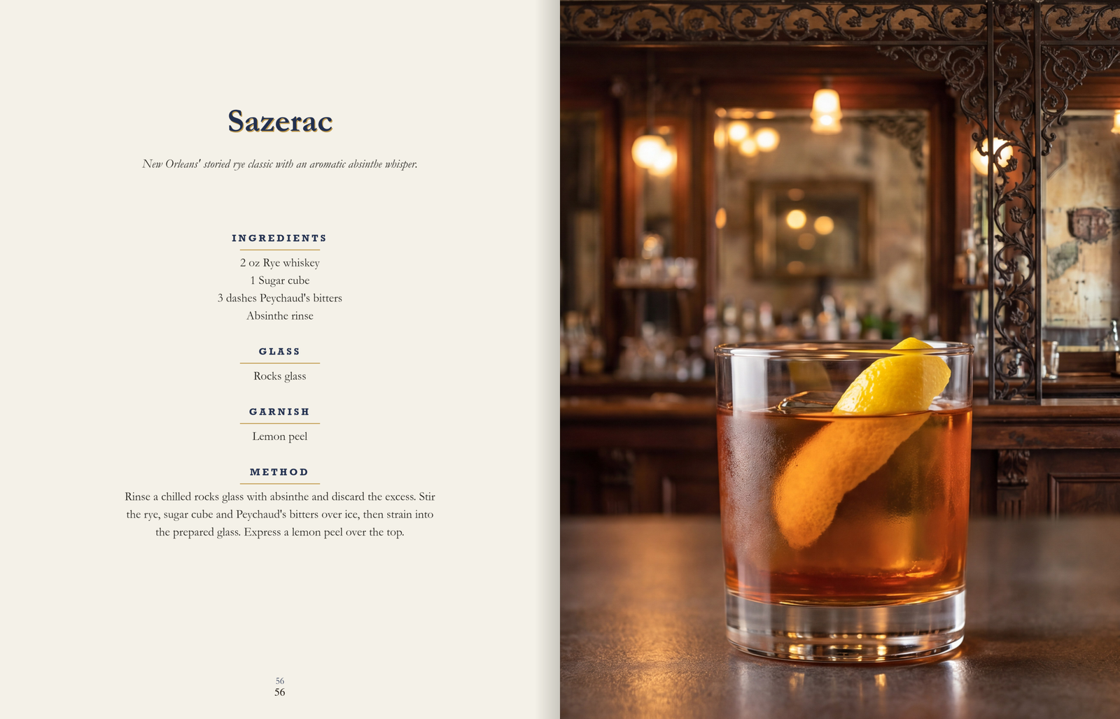 Sazerac spread from Classic Cocktails