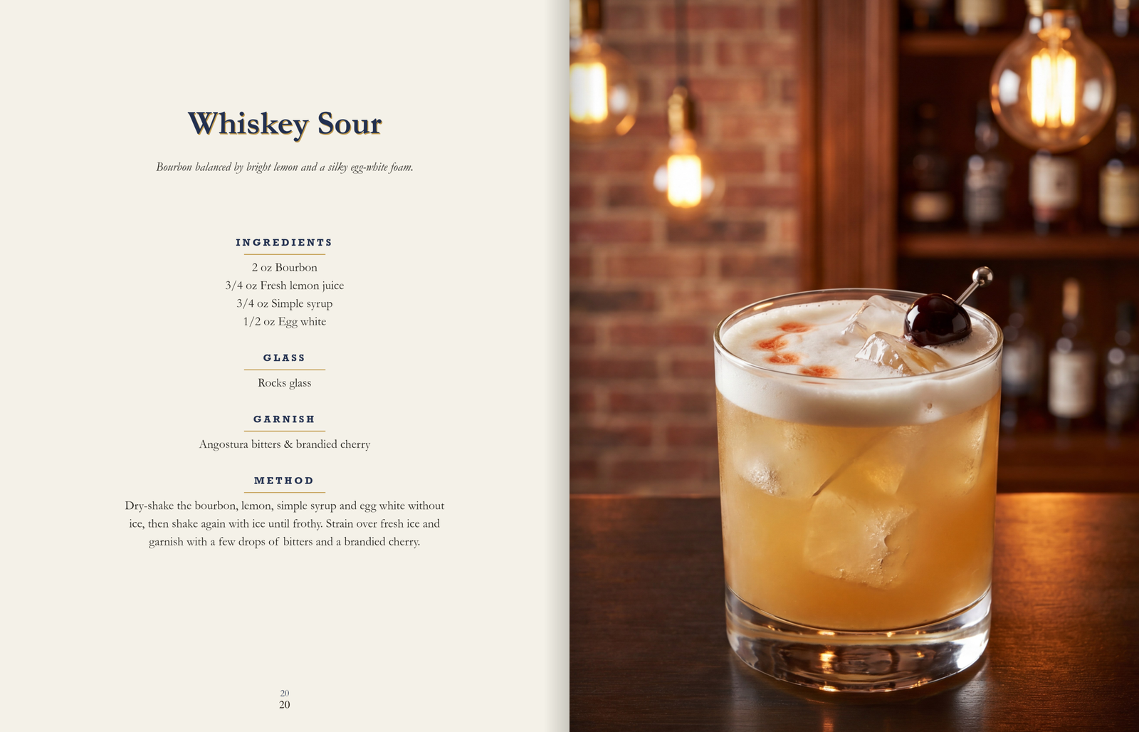 Whiskey Sour spread from Classic Cocktails