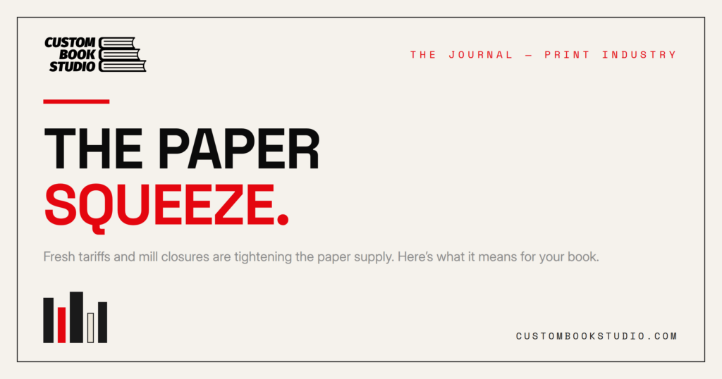 Custom Book Studio graphic reading The Paper Squeeze